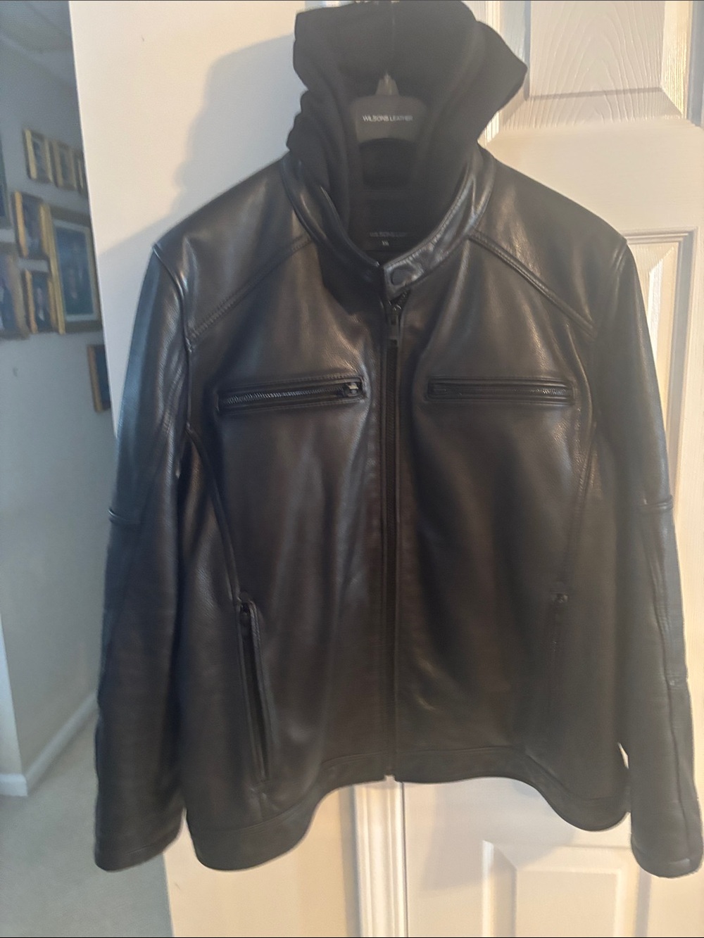 Wilsons Leather Men's Black Bomber Jacket
